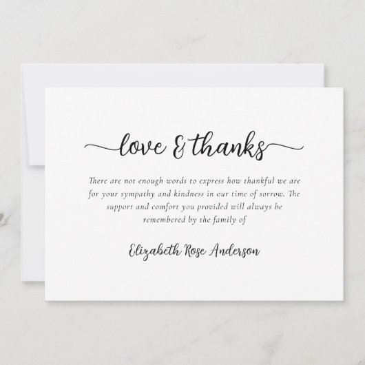 ラブ&感謝してい悔やみや弔慰葬儀 サンキューカード (正面)