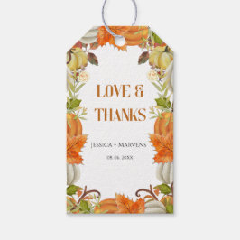 ラブ&感謝してい秋パンプキ結婚ン ギフトタグ