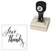 ラブ&感謝してい精巧なスクリプトタイポグラフィ ラバースタンプ (押印)