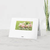 ラブ&感謝してい結婚タイポグラフィピンクロセスフォト カード (裏面)