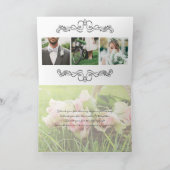 ラブ&感謝してい結婚タイポグラフィピンクロセスフォト カード (内部)