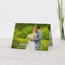 ラブ&感謝してい結婚タイポグラフィピンクロセスフォト カード