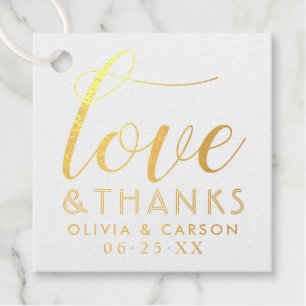 ラブ&感謝してい結婚モダンモノグラム写真 フェイバータグ