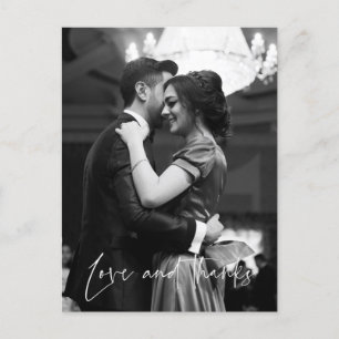 ラブ&感謝してい結婚写真ありがとうポストカード ポストカード