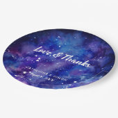 ラブ&感謝してい銀河系の結婚星の夜かわいい ペーパープレート (アングル)