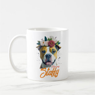 ラブ(犬)スタッフォードブルテリア – 私は私のステイフィーが大好き コーヒーマグカップ