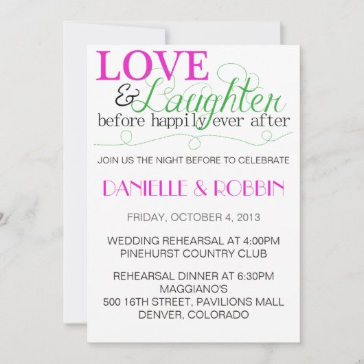 ラブ&笑いリハーサル招待状 招待状 (正面)