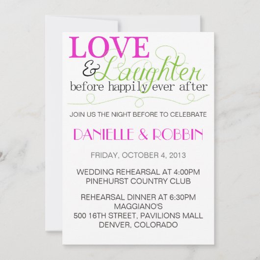 ラブ&笑リハーサル招待状 招待状 (正面)