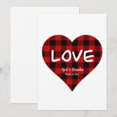 ラブ, 赤いバッファロープレイドパターン, バレンタイン シーズンカード (正面/裏面)