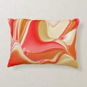 ラブ&金ゴールド抽象芸術3Dレインボワート アクセントクッション (裏面)