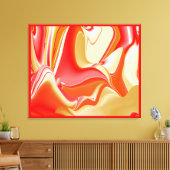 ラブ&金ゴールド抽象芸術3Dレインボワート キャンバスプリント (インサイチュ (リビング))