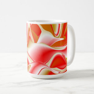 ラブ&金ゴールド抽象芸術3Dレインボワート コーヒーマグカップ