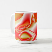 ラブ&金ゴールド抽象芸術3Dレインボワート コーヒーマグカップ (正面左)