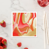 ラブ&金ゴールド抽象芸術3Dレインボワート スタンダードカクテルナプキン (インサイチュ)