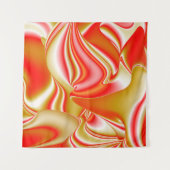 ラブ&金ゴールド抽象芸術3Dレインボワート タペストリー (正面)