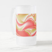 ラブ&金ゴールド抽象芸術3Dレインボワート フロストグラスビールジョッキ (正面左)