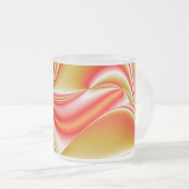 ラブ&金ゴールド抽象芸術3Dレインボワート フロストグラスマグカップ (正面右)