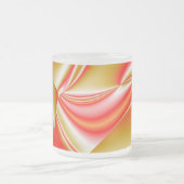 ラブ&金ゴールド抽象芸術3Dレインボワート フロストグラスマグカップ (中央)