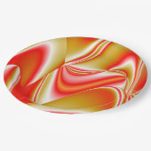 ラブ&金ゴールド抽象芸術3Dレインボワート ペーパープレート (アングル)