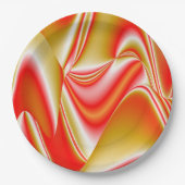 ラブ&金ゴールド抽象芸術3Dレインボワート ペーパープレート (正面)