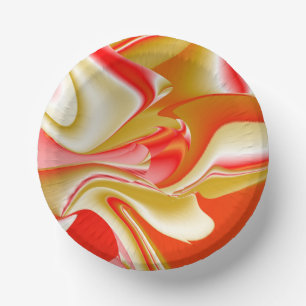 ラブ&金ゴールド抽象芸術3Dレインボワート ペーパーボウル