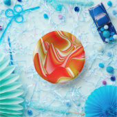 ラブ&金ゴールド抽象芸術3Dレインボワート ペーパーボウル (パーティー)