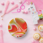 ラブ&金ゴールド抽象芸術3Dレインボワート ペーパーボウル (パーティー)