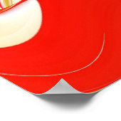 ラブ&金ゴールド抽象芸術3Dレインボワート ポスター (角)