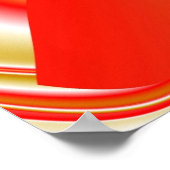 ラブ&金ゴールド抽象芸術3Dレインボワート ポスター (角)