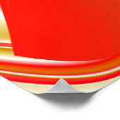 ラブ&金ゴールド抽象芸術3Dレインボワート ポスター (角)