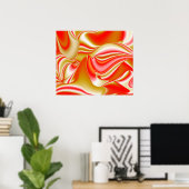 ラブ&金ゴールド抽象芸術3Dレインボワート ポスター (ホームオフィス)