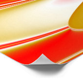 ラブ&金ゴールド抽象芸術3Dレインボワート ポスター (角)