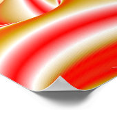 ラブ&金ゴールド抽象芸術3Dレインボワート ポスター (角)