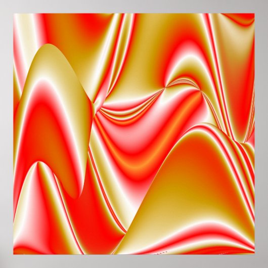 ラブ&金ゴールド抽象芸術3Dレインボワート ポスター (正面)