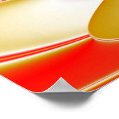 ラブ&金ゴールド抽象芸術3Dレインボワート ポスター (角)