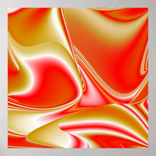 ラブ&金ゴールド抽象芸術3Dレインボワート ポスター (正面)