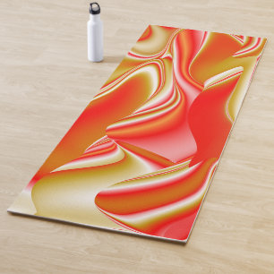 ラブ&金ゴールド抽象芸術3Dレインボワート ヨガマット