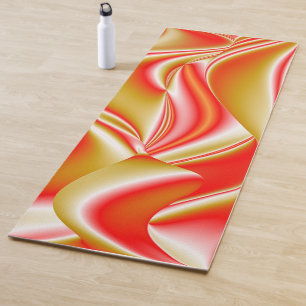 ラブ&金ゴールド抽象芸術3Dレインボワート ヨガマット