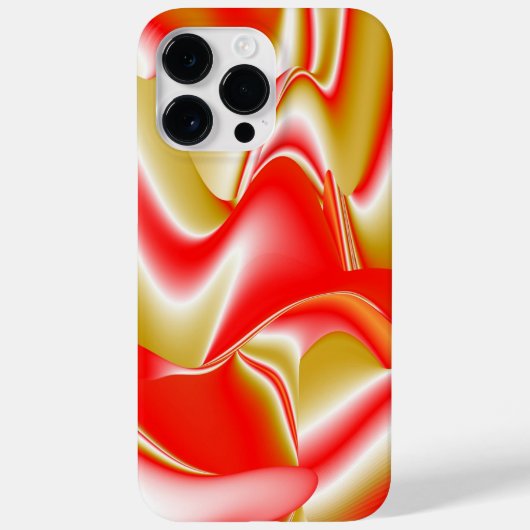 ラブ&金ゴールド抽象芸術3Dレインボワート Case-Mate iPhoneケース (裏面)