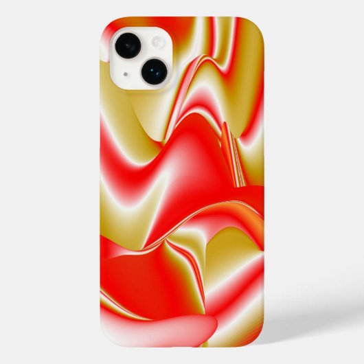 ラブ&金ゴールド抽象芸術3Dレインボワート Case-Mate iPhoneケース (裏面)