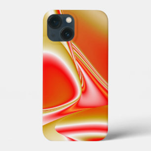 ラブ&金ゴールド抽象芸術3Dレインボワート iPhone 13 MINIケース