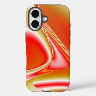 ラブ&金ゴールド抽象芸術3Dレインボワート iPhone 16ケース