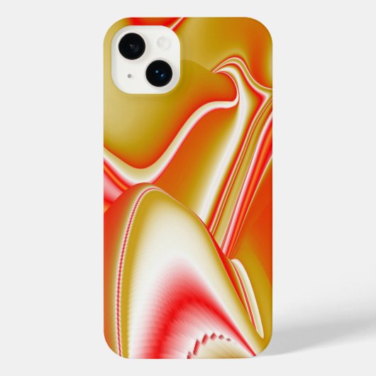 ラブ&金ゴールド抽象芸術3Dレインボワート iPhoneケース (裏面)