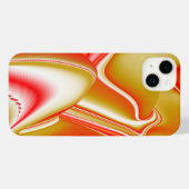 ラブ&金ゴールド抽象芸術3Dレインボワート iPhoneケース (裏面横)