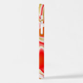 ラブ&金ゴールド抽象芸術3Dレインボワート iPhoneケース (左側面)