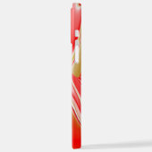 ラブ&金ゴールド抽象芸術3Dレインボワート iPhoneケース (左側面)