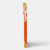 ラブ&金ゴールド抽象芸術3Dレインボワート iPhoneケース (左側面)