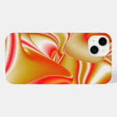 ラブ&金ゴールド抽象芸術3Dレインボワート iPhoneケース (裏面横)