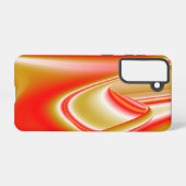 ラブ&金ゴールド抽象芸術3Dレインボワート SAMSUNG GALAXYケース (裏面横)