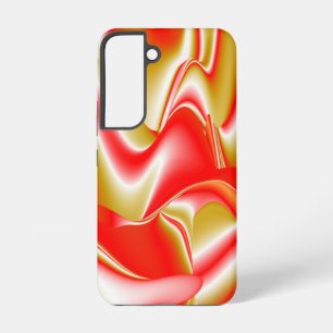 ラブ&金ゴールド抽象芸術3Dレインボワート SAMSUNG GALAXY S22ケース